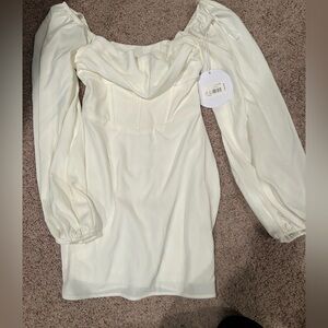 Princess Polly Cream Long Sleeve Top